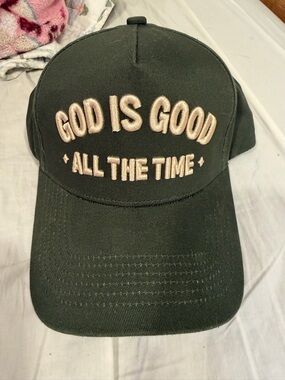 Embroidered 'God Is Good All The Time' green Baseball Cap